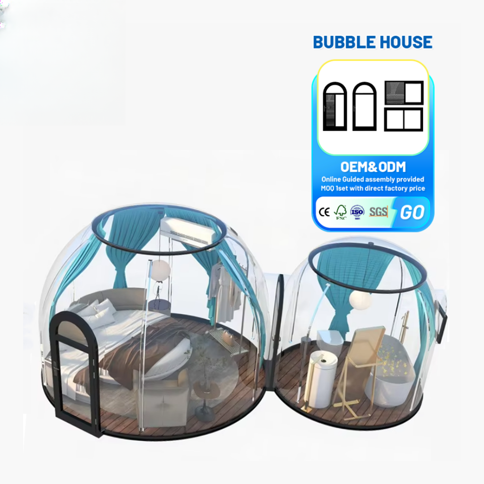 Moonseek Aluminum Outdoor Procabonate Glamping Prefab Bubble House Dome