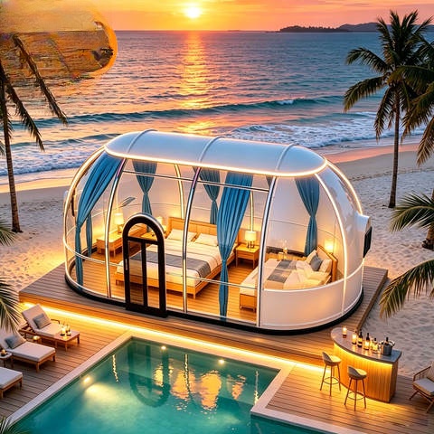 Moonseek Clear Bubble Igloo Dome House Waterproof Polycarbonate Geodesic