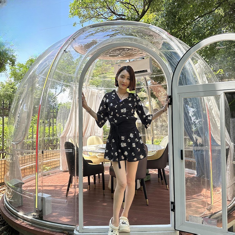 Moonseek Green Houses Luxury Transparent Windproof Dining Dome Bubble