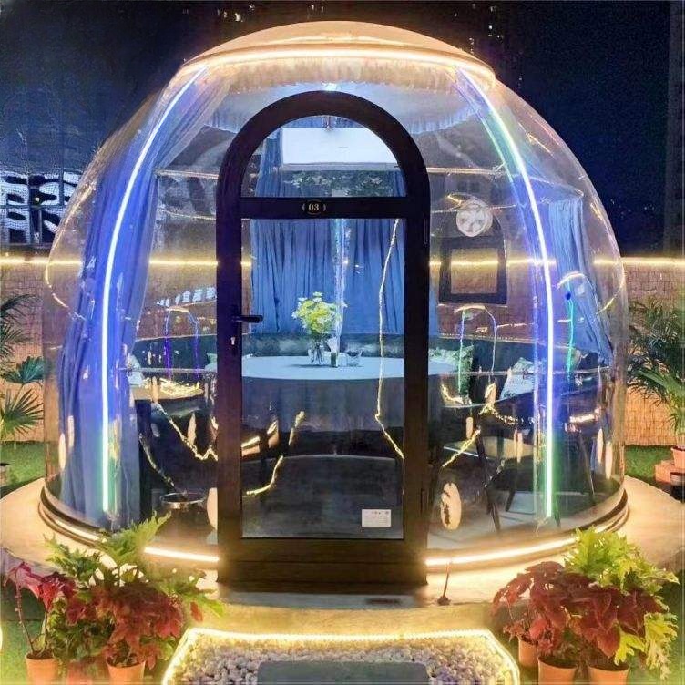 Moonseek Outdoor Clear Dome Tent With Bathroom Geodesic Dome