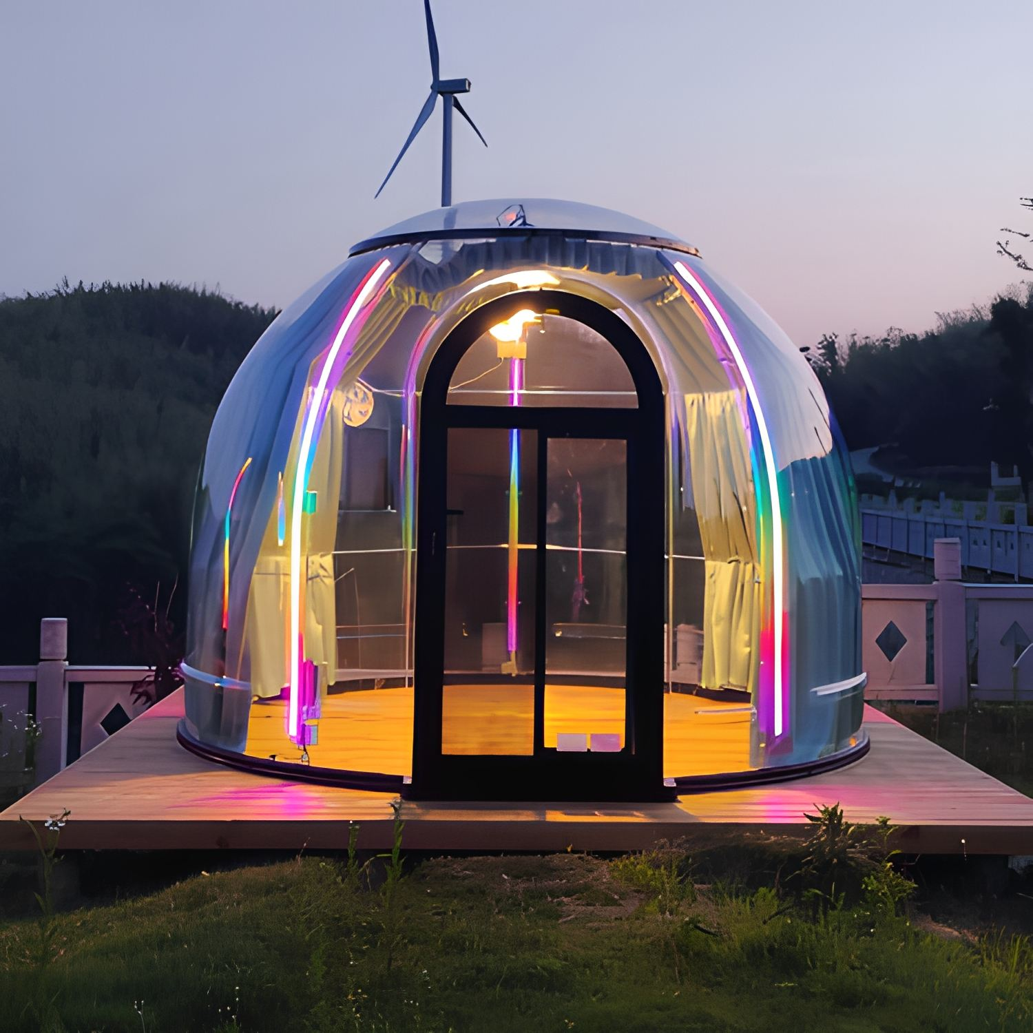 Moonseek Outdoor Geodesic PC Plastic Dome House Glamping Hard