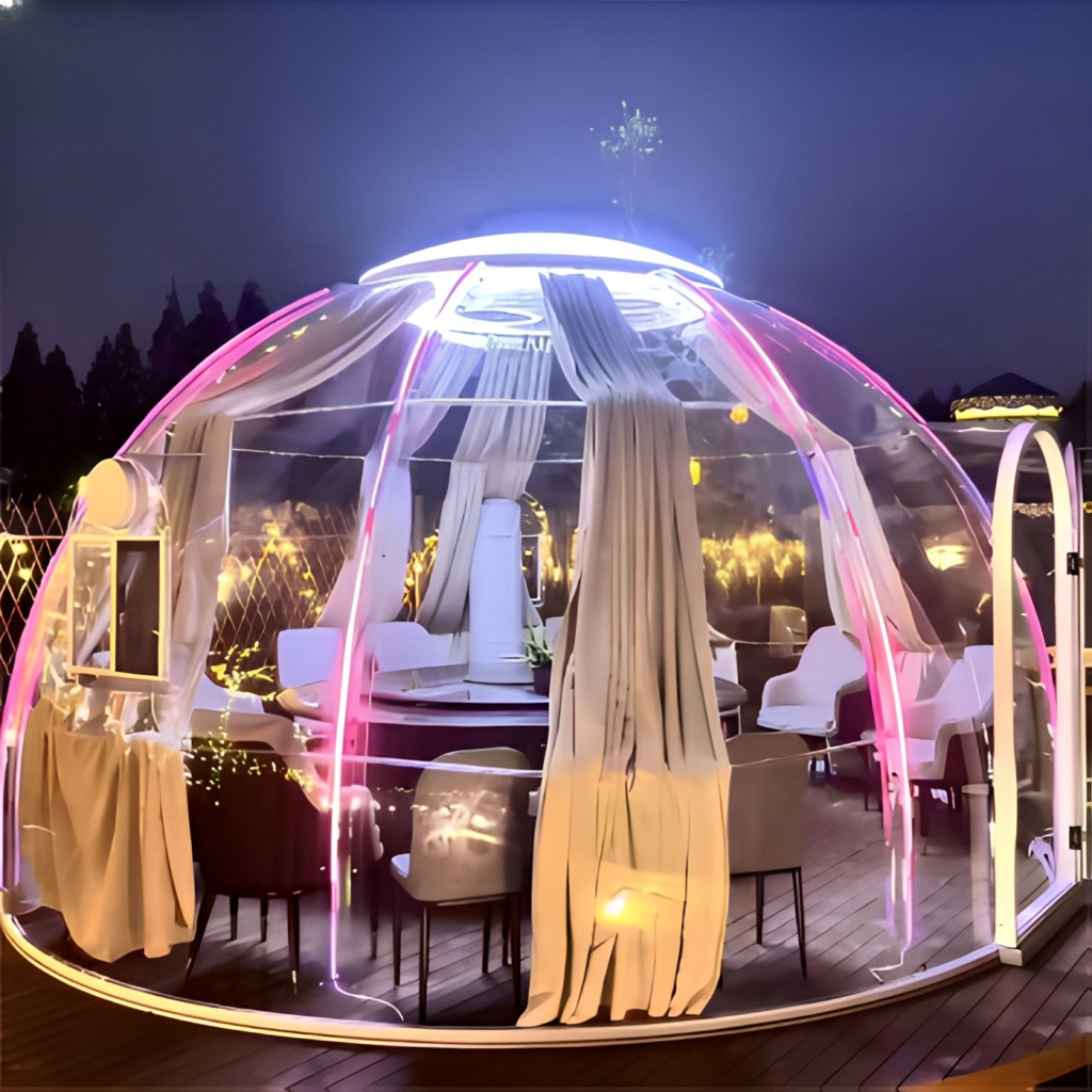 Moonseek Prefabricated Waterproof Polycarbonate Dome Rooms with Aluminum Frame